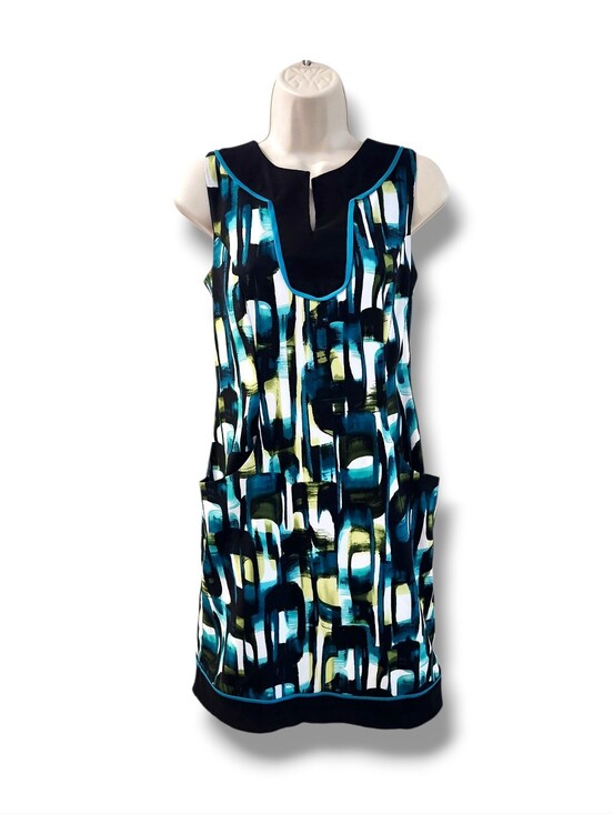 AGB Dresses & Skirts - AGB Vintage Sleeveless Geometric Shift Dress w/ Pockets  | 6